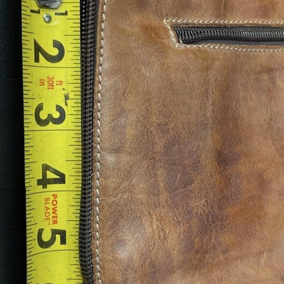 BED STU*Ventura Tan Rustic Mason small Leather crossbody bag aprox 6.5x7 - Picture 11 of 11
